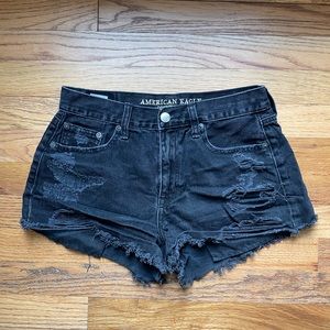 Black American Eagle Hi-Rise Festival Jean Shorts